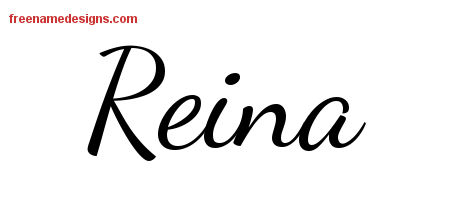 Lively Script Name Tattoo Designs Reina Free Printout