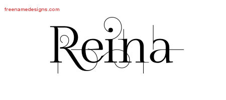 Decorated Name Tattoo Designs Reina Free
