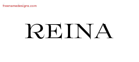 Flourishes Name Tattoo Designs Reina Printable