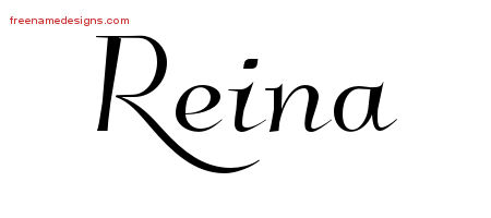 Elegant Name Tattoo Designs Reina Free Graphic