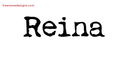 Vintage Writer Name Tattoo Designs Reina Free Lettering