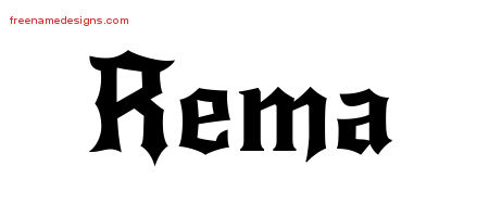 Gothic Name Tattoo Designs Rema Free Graphic