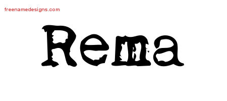 Vintage Writer Name Tattoo Designs Rema Free Lettering