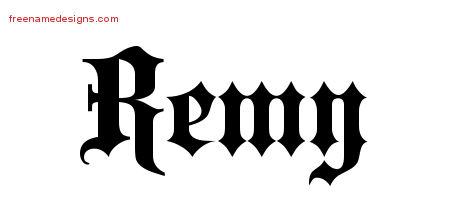 Old English Name Tattoo Designs Remy Free Lettering