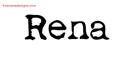 Vintage Writer Name Tattoo Designs Rena Free Lettering