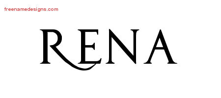 Regal Victorian Name Tattoo Designs Rena Graphic Download