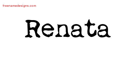 Vintage Writer Name Tattoo Designs Renata Free Lettering