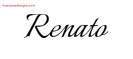 Calligraphic Name Tattoo Designs Renato Free Graphic