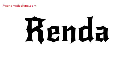Gothic Name Tattoo Designs Renda Free Graphic