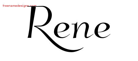 Elegant Name Tattoo Designs Rene Free Graphic