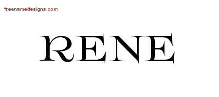 Flourishes Name Tattoo Designs Rene Printable