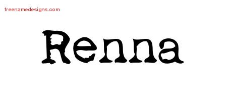 Vintage Writer Name Tattoo Designs Renna Free Lettering