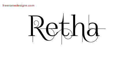 Decorated Name Tattoo Designs Retha Free