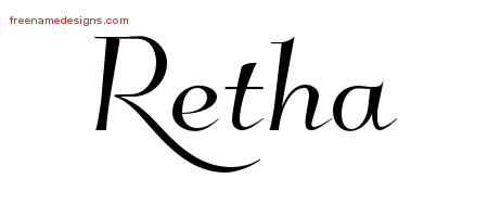 Elegant Name Tattoo Designs Retha Free Graphic