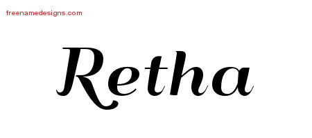 Art Deco Name Tattoo Designs Retha Printable
