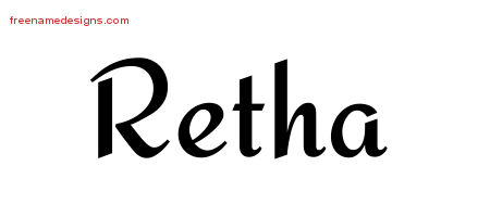 Calligraphic Stylish Name Tattoo Designs Retha Download Free