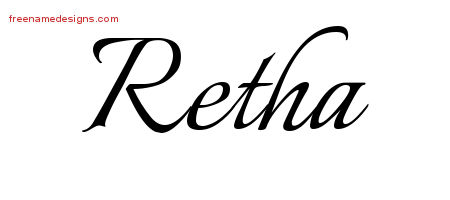 Calligraphic Name Tattoo Designs Retha Download Free