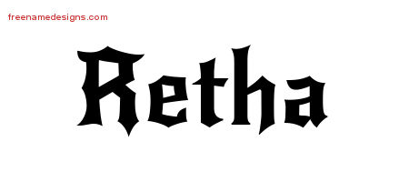 Gothic Name Tattoo Designs Retha Free Graphic
