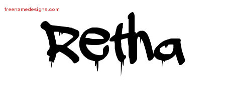 Graffiti Name Tattoo Designs Retha Free Lettering