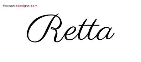 Classic Name Tattoo Designs Retta Graphic Download