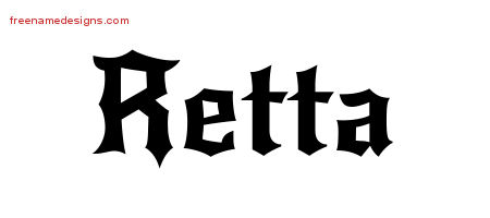Gothic Name Tattoo Designs Retta Free Graphic