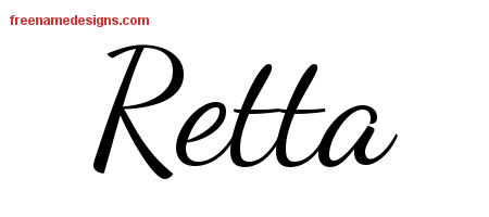 Lively Script Name Tattoo Designs Retta Free Printout