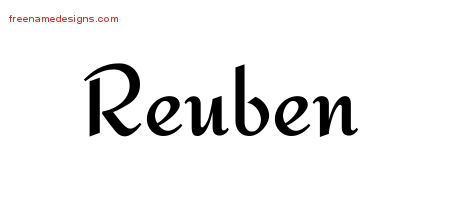 Calligraphic Stylish Name Tattoo Designs Reuben Free Graphic
