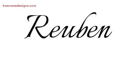 Calligraphic Name Tattoo Designs Reuben Free Graphic