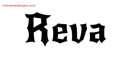 Gothic Name Tattoo Designs Reva Free Graphic