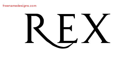 Regal Victorian Name Tattoo Designs Rex Printable