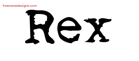 Vintage Writer Name Tattoo Designs Rex Free