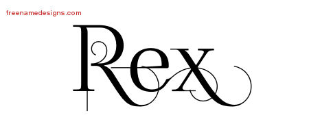 Decorated Name Tattoo Designs Rex Free Lettering