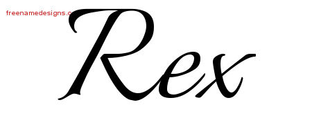 Calligraphic Name Tattoo Designs Rex Free Graphic