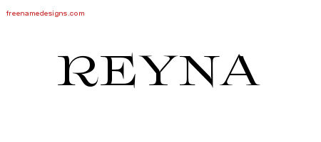 Flourishes Name Tattoo Designs Reyna Printable