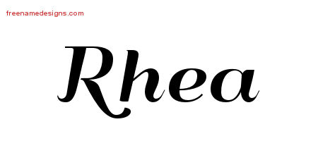 Art Deco Name Tattoo Designs Rhea Printable