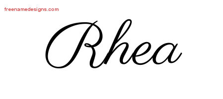 Classic Name Tattoo Designs Rhea Graphic Download