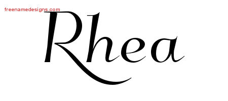 Elegant Name Tattoo Designs Rhea Free Graphic