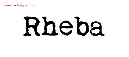 Vintage Writer Name Tattoo Designs Rheba Free Lettering