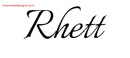 Calligraphic Name Tattoo Designs Rhett Free Graphic