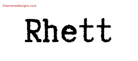 Typewriter Name Tattoo Designs Rhett Free Printout