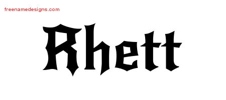 Gothic Name Tattoo Designs Rhett Download Free