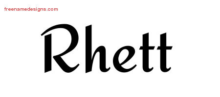 Calligraphic Stylish Name Tattoo Designs Rhett Free Graphic