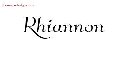 Elegant Name Tattoo Designs Rhiannon Free Graphic