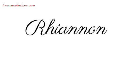 Classic Name Tattoo Designs Rhiannon Graphic Download