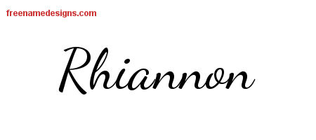 Lively Script Name Tattoo Designs Rhiannon Free Printout