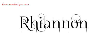 Decorated Name Tattoo Designs Rhiannon Free