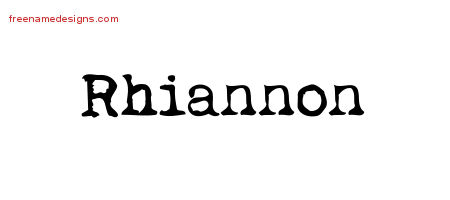 Vintage Writer Name Tattoo Designs Rhiannon Free Lettering