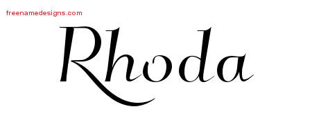 Elegant Name Tattoo Designs Rhoda Free Graphic