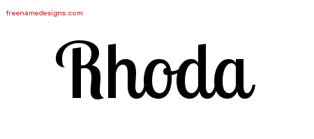 Handwritten Name Tattoo Designs Rhoda Free Download