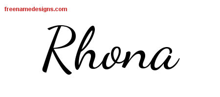 Lively Script Name Tattoo Designs Rhona Free Printout
